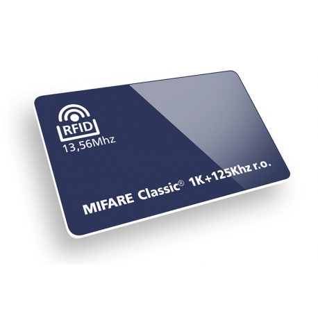 Badge RFID 13.56Mhz MIFARE Classic® 1K + 125Khz r.o. EM4200 stampa Offset 4+4 doppia tecnologia