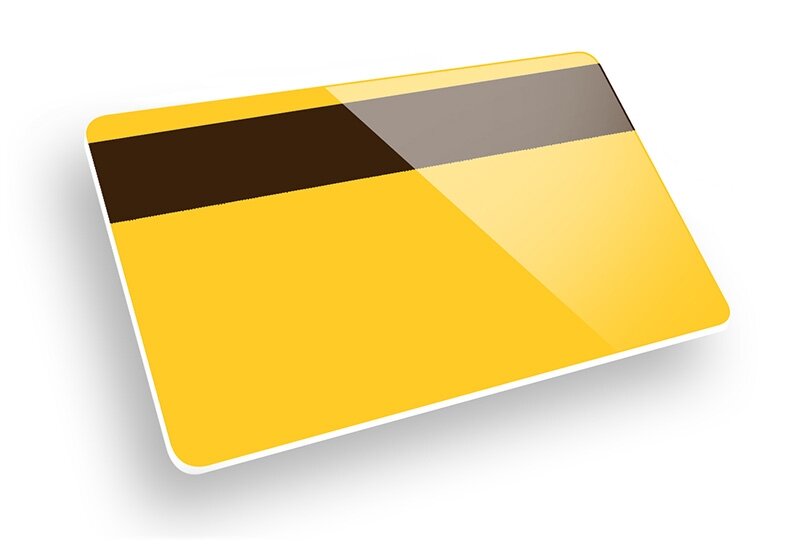 Card con banda magnetica Lo.Co., fondo giallo
