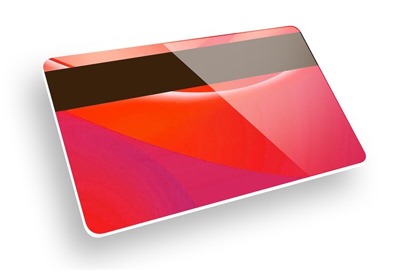 Card con banda magnetica Lo.Co., grafica rossa e rosa